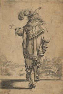 Gentleman Seen from the Back Indicating a Landscape