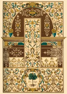 German Renaissance ceiling and wall painting, 1898