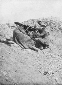 German Machine-Gun Being Used Against the Enemy, Verdun, France, 1917