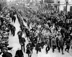 German Troops as Prisoners in Antwerp, Belgium, First World War
