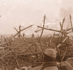 Germans coming out of the trenches, Massiges, northern France