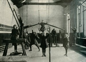 Girl Gymnasts at the Royal Institution for the Deaf and Dumb, Friar Gate, Derby