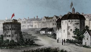 Globe Theatre, Bankside, Southwark Right and the Bear Garden, c1597