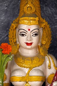 Goddess Statue in a Hardwar Temple, Haridwar, India