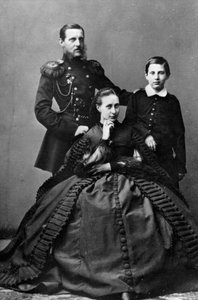 Grand Duke Konstantin Nikolayevich of Russia with his wife and one of their sons, 1860