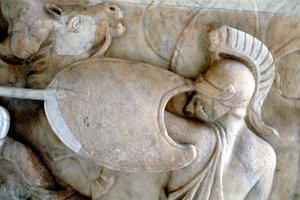 Greek Hoplite in Battle Against the Amazons, 30BC-200AD