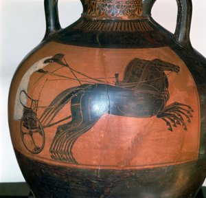 Greek vase depicting a chariot by Unbekannt