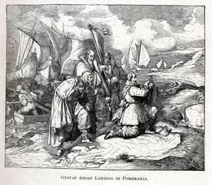 Gustav Adolf Landing in Pomerania by Unbekannt