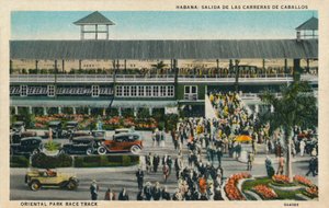 Habana: Horse Race Start, Oriental Park Race Track, c1910