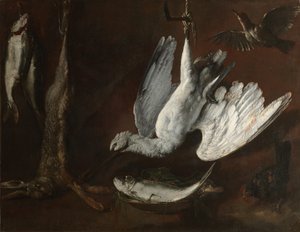 Hare, Spoonbill, and Fish by Unbekannt