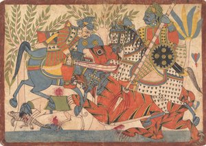 Harishchandra and his Minister Killing a Tiger by Unbekannt