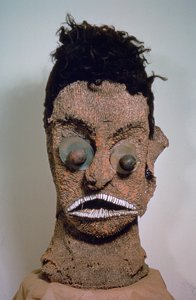Hawaiian Mask with Human Hair