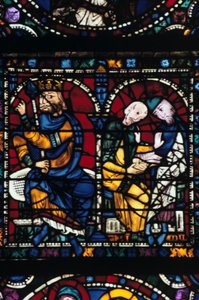 Herod and His Advisors, Stained Glass, Chartres Cathedral, France, 1145-1155 by Unbekannt