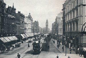 High Street, Belfast, showing the Albert Memorial in the distance