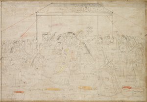 Hindu God Krishna Being Dressed in Women