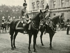 His Majesty with the Duke of Gloucester, at the Trooping the Colour, 1928, 1937 by Unbekannt