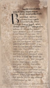 Historia Brittonum by Nennius. First Page of Manuscript by Unbekannt