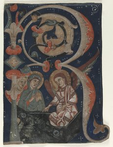 Historiated Initial R Excised from a Gradual: The Three Marys at the Tomb, c. 1200-1230