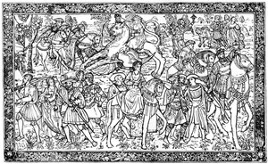 Historical and Allegorical Figures, Tapestry at Hampton Court Palace, Richmond, London by Unbekannt
