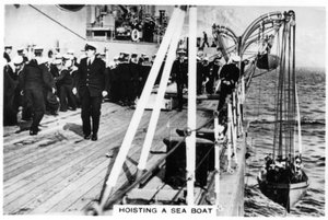 Hoisting a sea boat, HMS Nelson