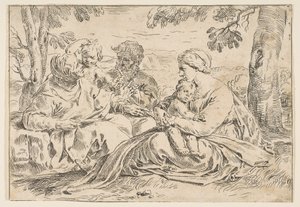 Holy Family with Saint Elizabeth and Saint John the Baptist, copy in reverse, ca. 1639 or after