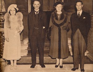 Home Again - the King, the Queen, with Mr. and Mrs. Chamberlain