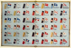 House Flags and Funnels of Passenger Steamship Lines, c1930