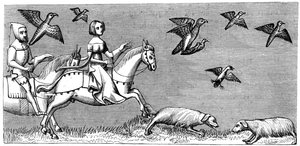 How to make young hawks fly, 14th century 1849 by Unbekannt