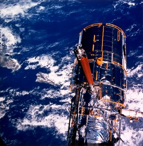Hubble Space Telescope above the Earth by Unbekannt