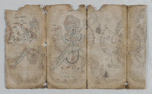 Iconographic Drawing of Tantric Enlightened Beings verso, c. 1500 by Unbekannt