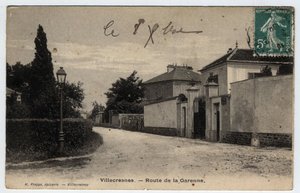 Ile de France, Val de Marne, Villecresnes: route de la Garenne - Postcard dated 1909