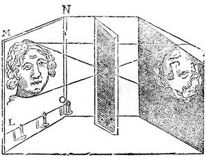 Illustration of the principle of the camera obscura by Unbekannt