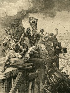 Incident in the Siege of Paris: Defending the Bridge and Tower, 845, 1890 by Unbekannt