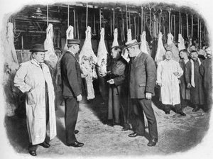 Inspecting Meat at Smithfield Market, City of London