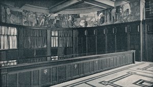 Interior of Grand Trunk Railways New London Offices with Tempera Frieze by Frank Brangwyn, c1909