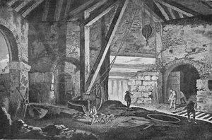 Interior of a Smelting-House at Broseley, Shropshire