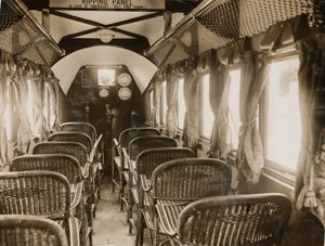 Interior of a Passenger Aeroplane Fitted with Napier Engines, c. 1920s
