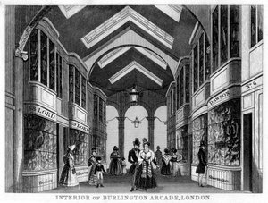 Interior of the Burlington Arcade, Westminster, London