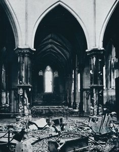Interior of the Temple Church after the fire