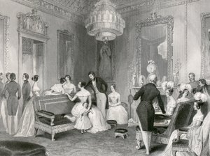 Interior of the Yellow Drawing Room, Buckingham Palace, London