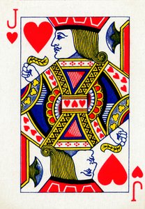 Jack of Hearts from a deck of Goodall & Son Ltd. playing cards, c1940