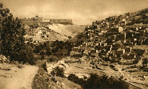 Jerusalem - Valley of Kidron, Siloam and City Wall, c1918-c1939