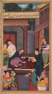 Jesus writes on the ground, from a Mirror of Holiness Mirat al-quds by Unbekannt