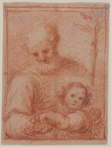 Joseph and Child (recto), Fragment of Two Figures (verso)