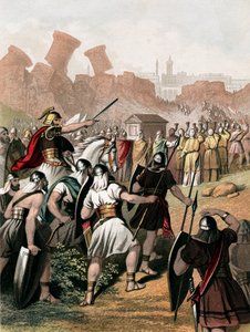 Joshua urges on his army outside the walls of Jericho by Unbekannt