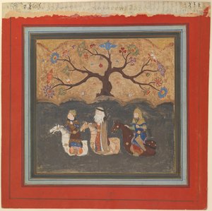 Kai Khusrau, Farangis and Giv Crossing the River Jihun Oxus by Unbekannt