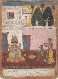 Khambavati Ragini from a Dispersed Ragamala Series by Unbekannt