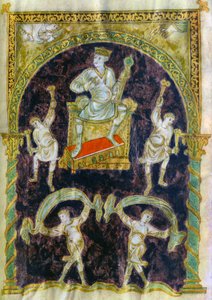 King David Enthroned, Dancers, End of 9th Century, Abbey of St Gall
