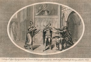 King Edgar Laying Aside His Crown on Being Reprimanded by Archbishop Dunstan, c960s, 1793 by Unbekannt