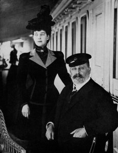 King Edward VII and Queen Alexandra at Cowes, Isle of Wight, August 1909
